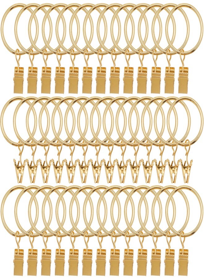 Datttcc 40 Pack Metal Curtain Rings with Clips, Drapery Clips with Rings, Curtain Hangers Clips, Drapes Rings 1.26 inch Interior Diameter, Golden - Image 1